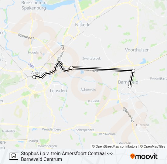  STOPBUS I.P.V. TREIN lijnkaart