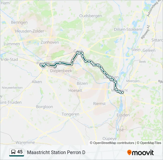 45 Bus Line Map