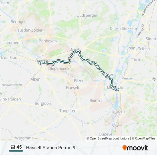 45 Bus Line Map