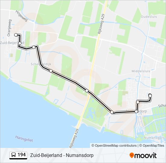 194 bus Line Map