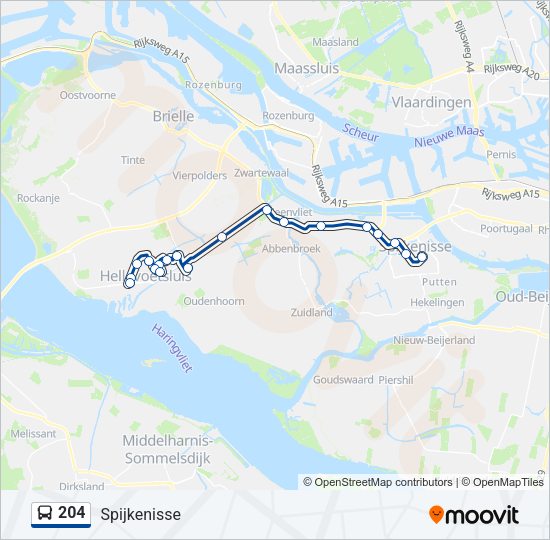 204 Bus Line Map