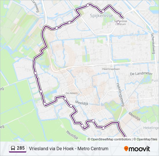 285 Bus Line Map