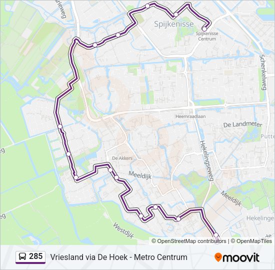 285 Bus Line Map