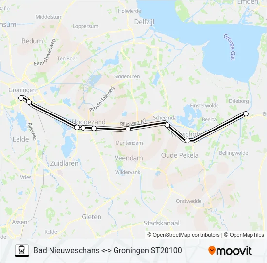 STOPTREIN RS6 Train Line Map