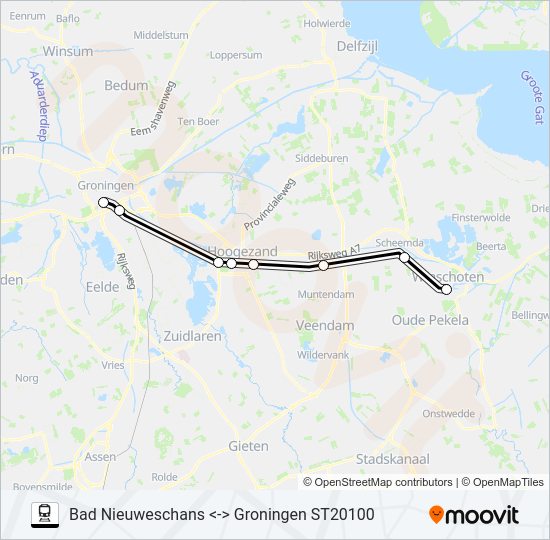 Trein STOPTREIN RS6 lijnkaart