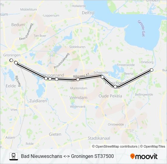 STOPTREIN RS6 Train Line Map