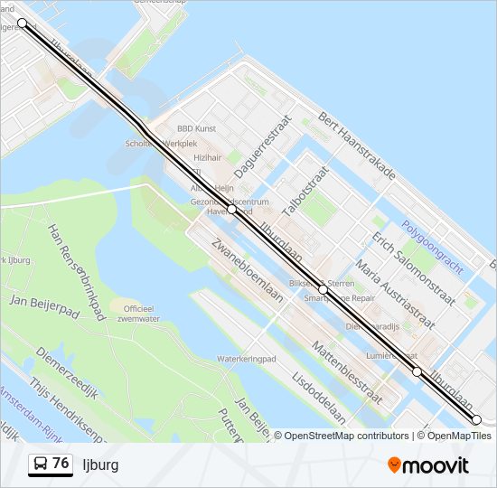 76 Bus Line Map