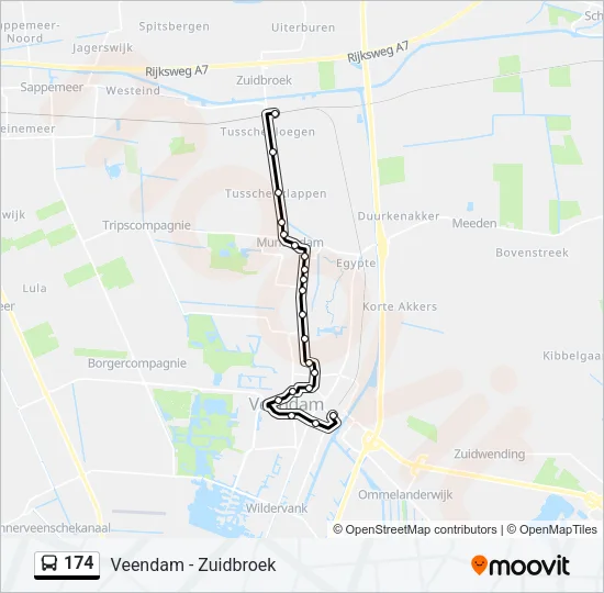 174 Bus Line Map