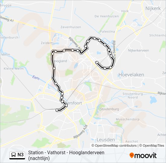 N3 Bus Line Map