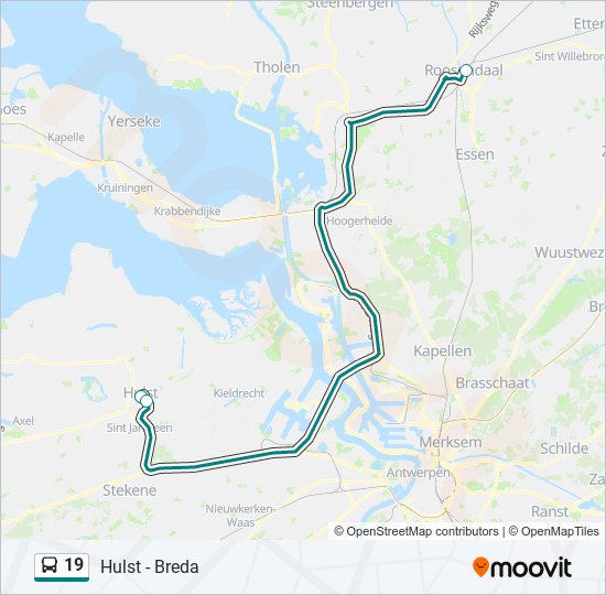 19 bus Line Map