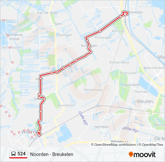 524 Bus Line Map