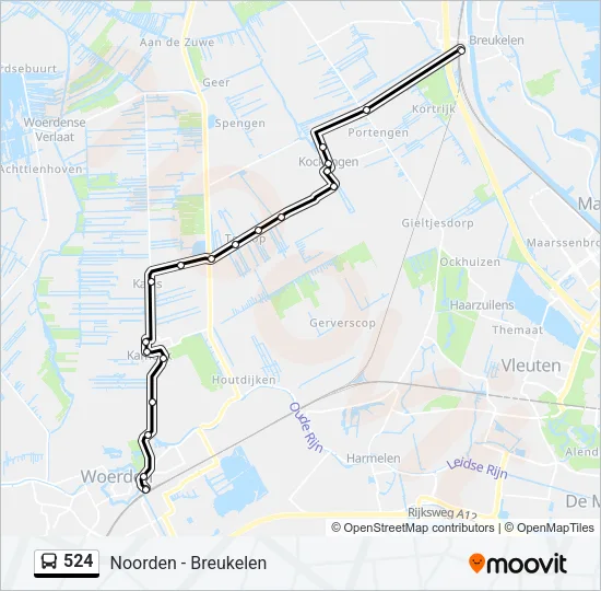 524 Bus Line Map