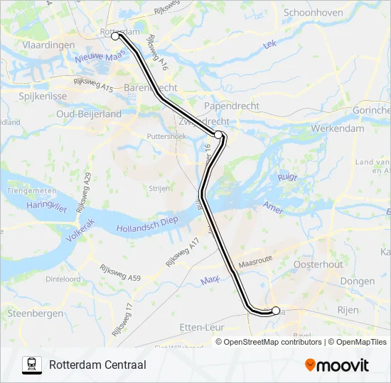 SNELBUS I.P.V. TREIN Train Line Map