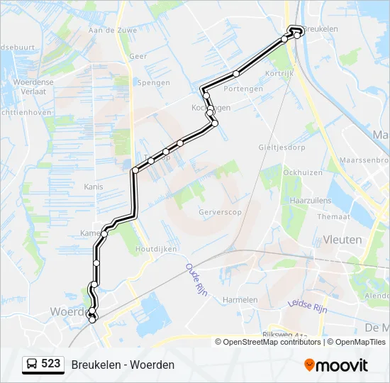 523 Bus Line Map