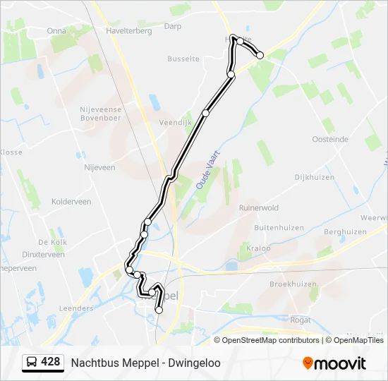 Bus 428 lijnkaart