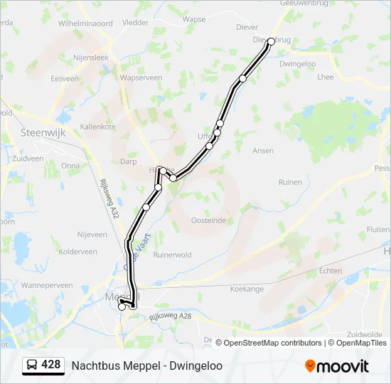 428 Bus Line Map