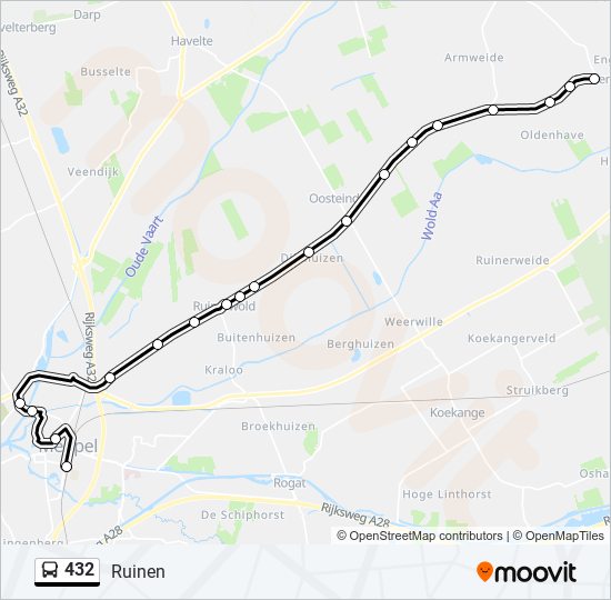 432 bus Line Map