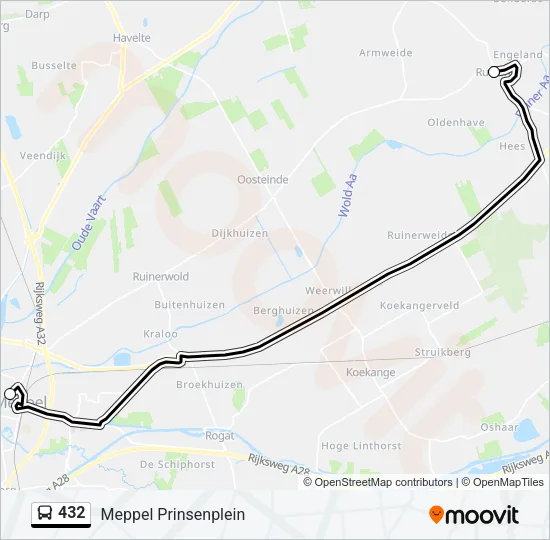 432 Bus Line Map