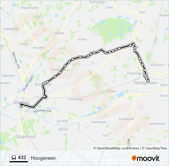 432 Bus Line Map