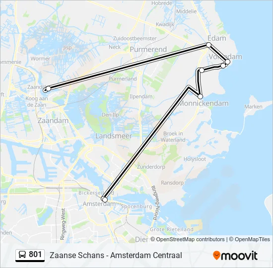 801 Bus Line Map
