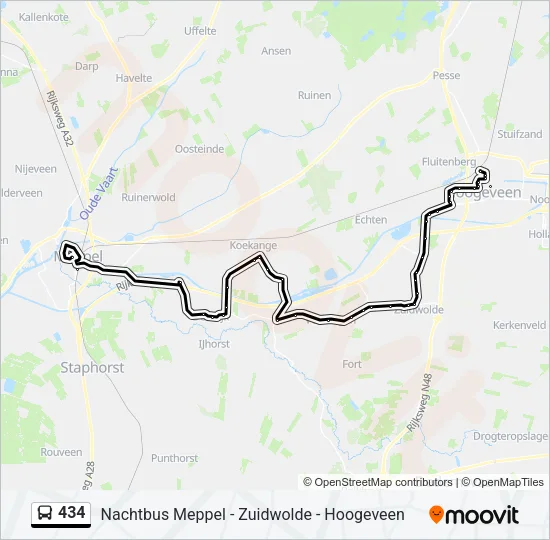 434 Bus Line Map