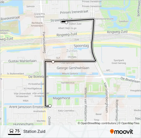 75 Bus Line Map