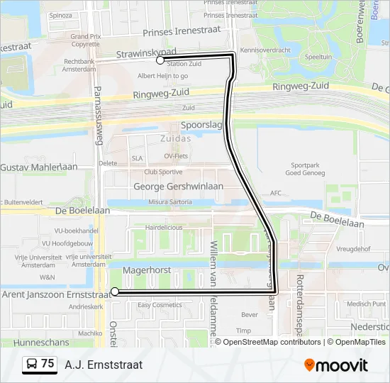 75 Bus Line Map