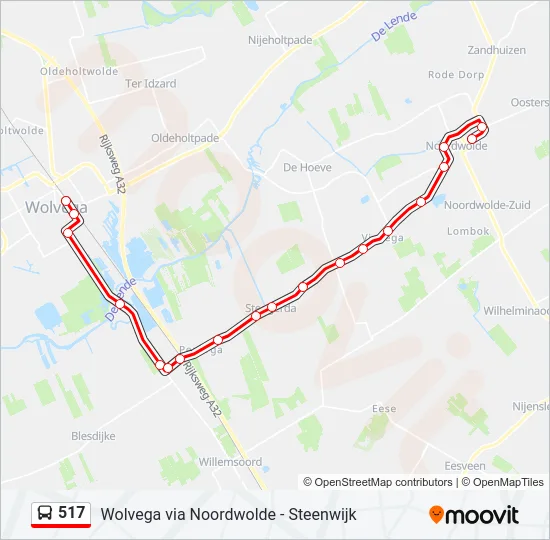 517 Bus Line Map