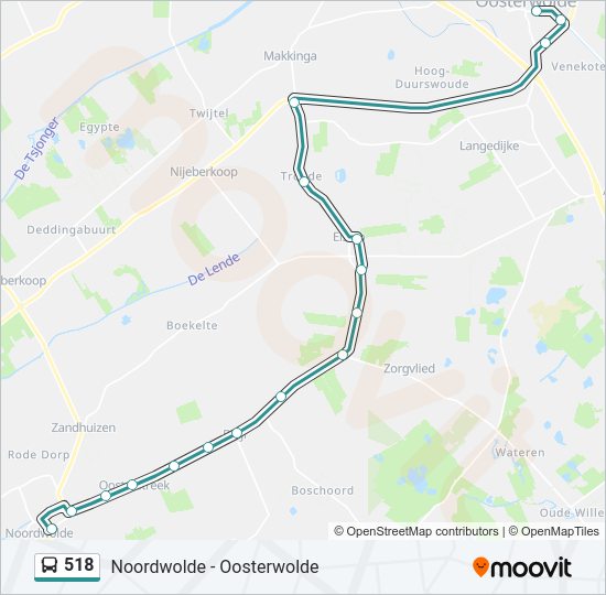 518 bus Line Map