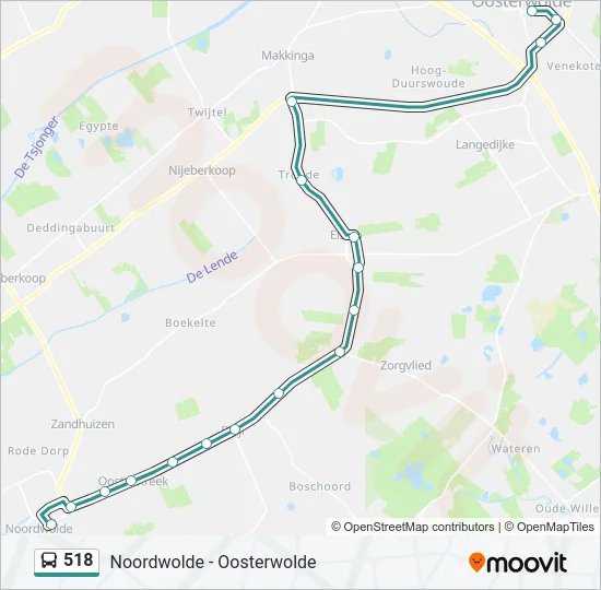 518 Bus Line Map
