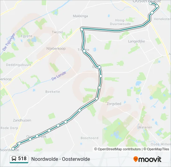 518 Bus Line Map