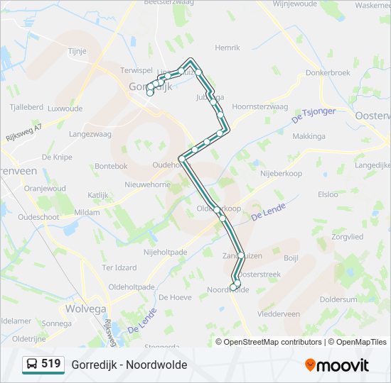 519 bus Line Map