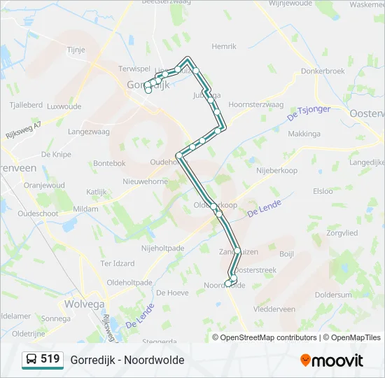 519 Bus Line Map