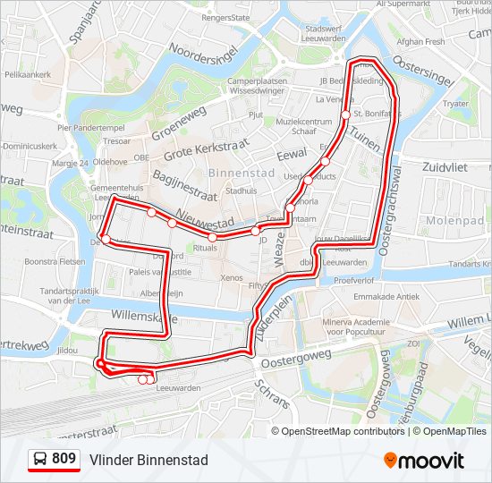 809 bus Line Map