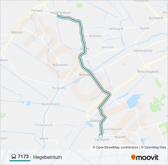 Bus 7173 lijnkaart