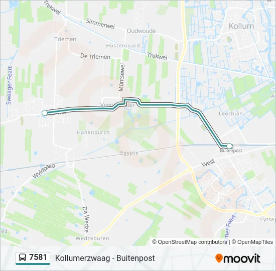 7581 Bus Line Map