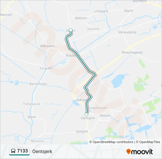 7133 Bus Line Map