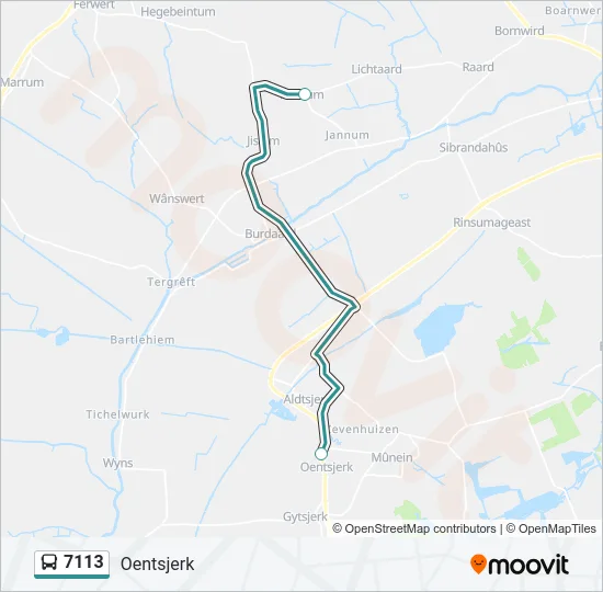 7113 Bus Line Map
