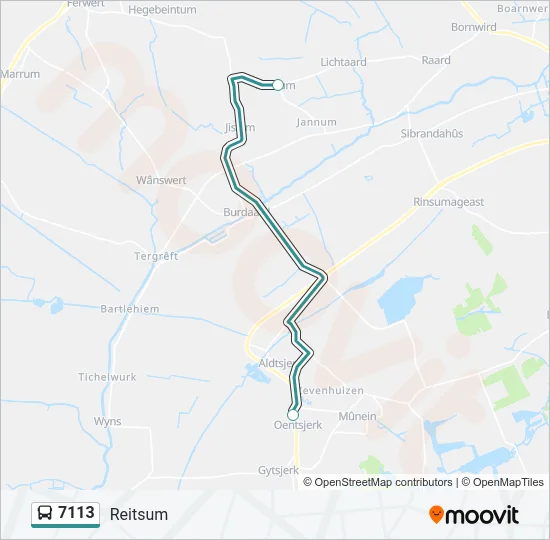7113 Bus Line Map