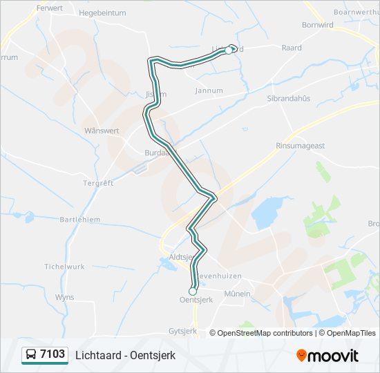 7103 bus Line Map