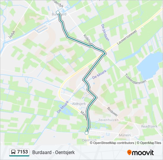 7153 bus Line Map