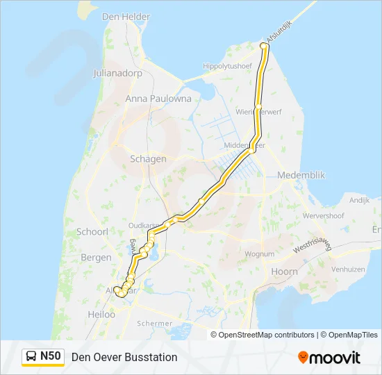  N50 lijnkaart