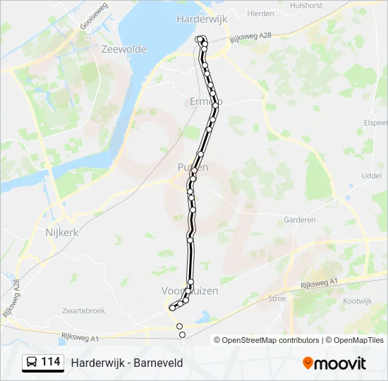 114 Bus Line Map