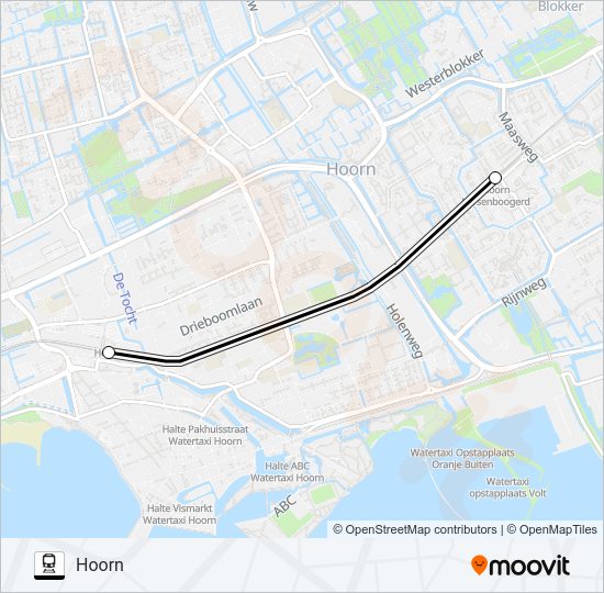 Trein STOPBUS I.P.V. TREIN lijnkaart