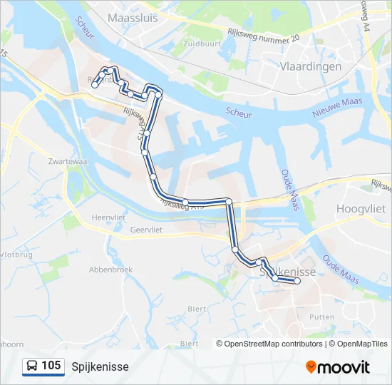 105 Bus Line Map
