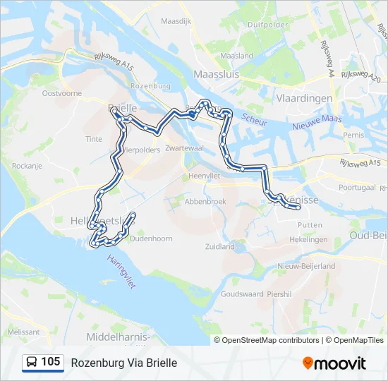 105 Bus Line Map