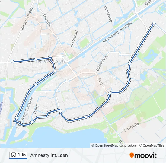 105 Bus Line Map