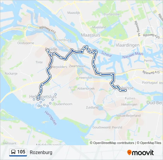105 Bus Line Map