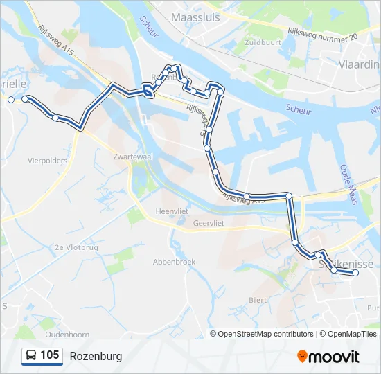 105 Bus Line Map