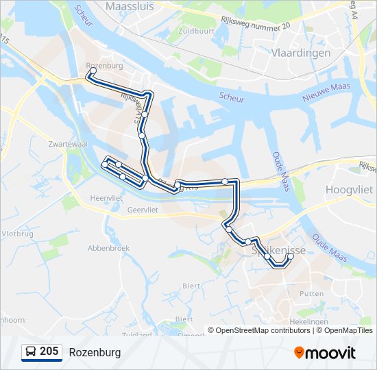 205 Bus Line Map